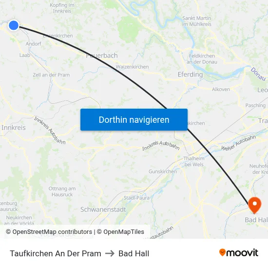 Taufkirchen An Der Pram to Bad Hall map