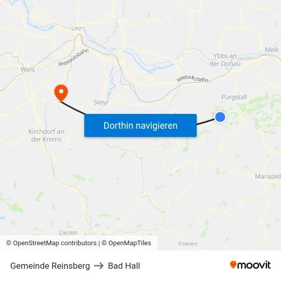 Gemeinde Reinsberg to Bad Hall map
