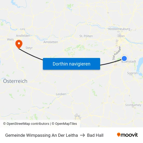 Gemeinde Wimpassing An Der Leitha to Bad Hall map
