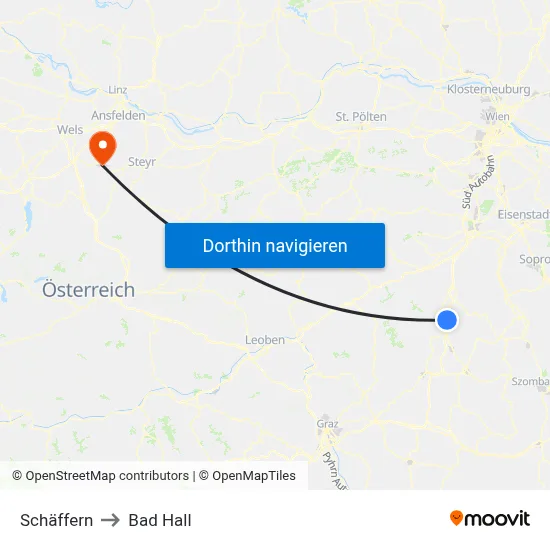 Schäffern to Bad Hall map