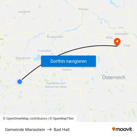 Gemeinde Mariastein to Bad Hall map