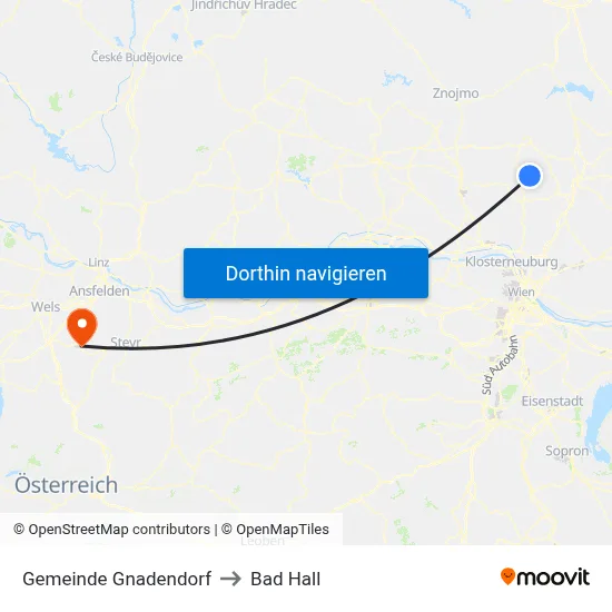 Gemeinde Gnadendorf to Bad Hall map