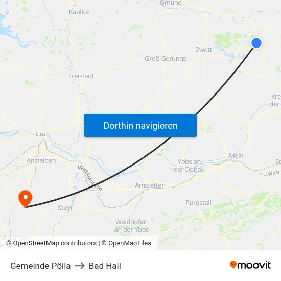Gemeinde Pölla to Bad Hall map