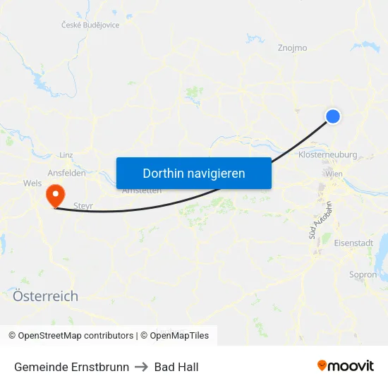 Gemeinde Ernstbrunn to Bad Hall map