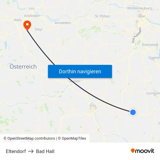 Eltendorf to Bad Hall map