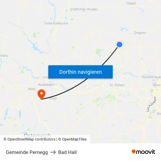 Gemeinde Pernegg to Bad Hall map