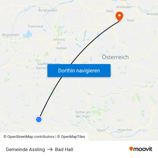 Gemeinde Assling to Bad Hall map