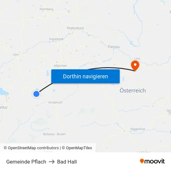 Gemeinde Pflach to Bad Hall map