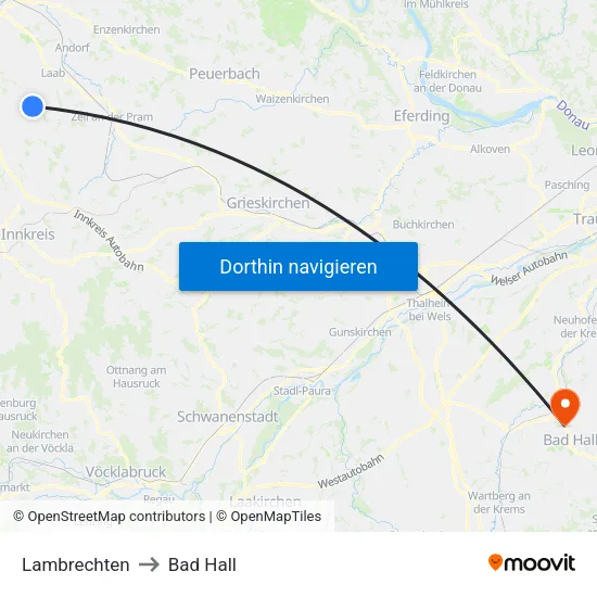 Lambrechten to Bad Hall map
