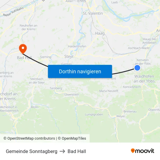 Gemeinde Sonntagberg to Bad Hall map