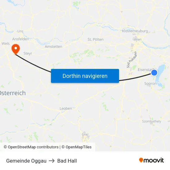 Gemeinde Oggau to Bad Hall map