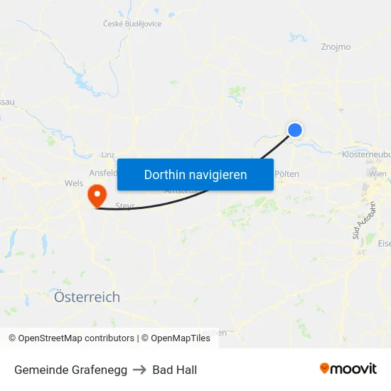 Gemeinde Grafenegg to Bad Hall map