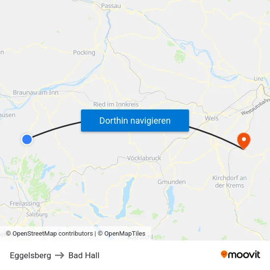 Eggelsberg to Bad Hall map
