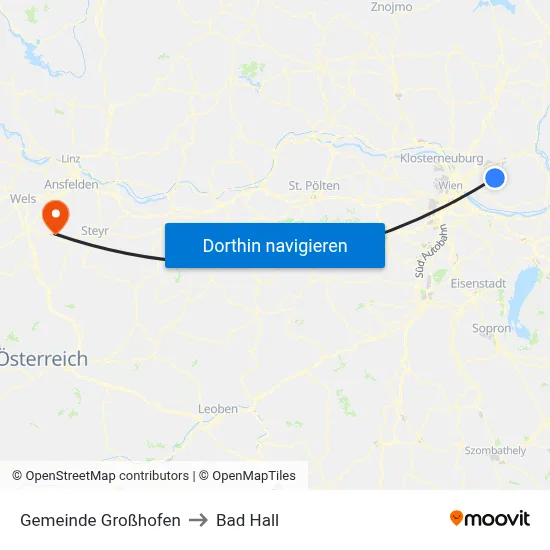 Gemeinde Großhofen to Bad Hall map