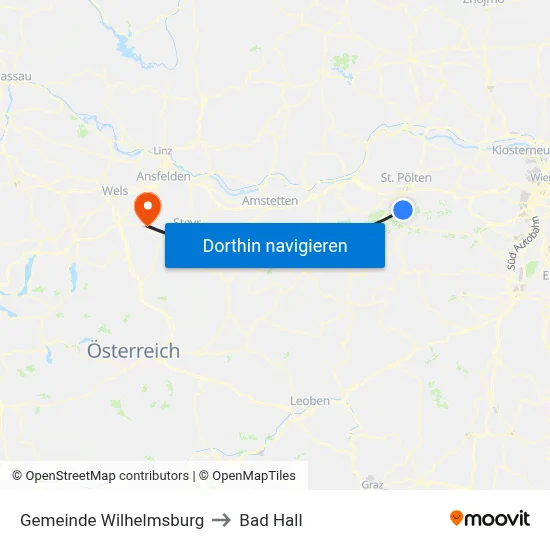 Gemeinde Wilhelmsburg to Bad Hall map