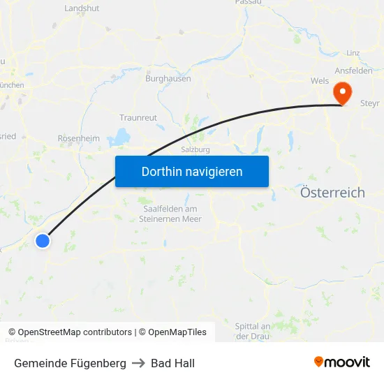 Gemeinde Fügenberg to Bad Hall map