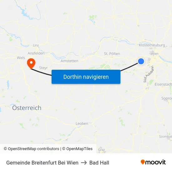 Gemeinde Breitenfurt Bei Wien to Bad Hall map