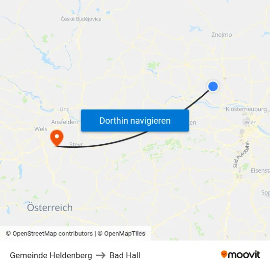 Gemeinde Heldenberg to Bad Hall map