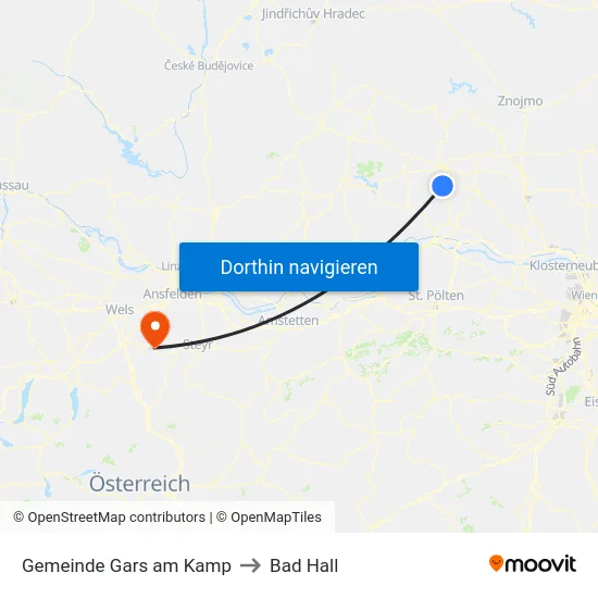 Gemeinde Gars am Kamp to Bad Hall map