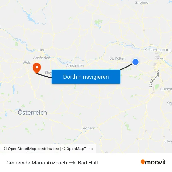 Gemeinde Maria Anzbach to Bad Hall map
