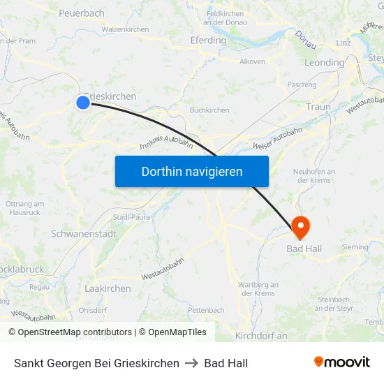 Sankt Georgen Bei Grieskirchen to Bad Hall map