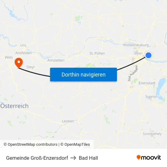 Gemeinde Groß-Enzersdorf to Bad Hall map