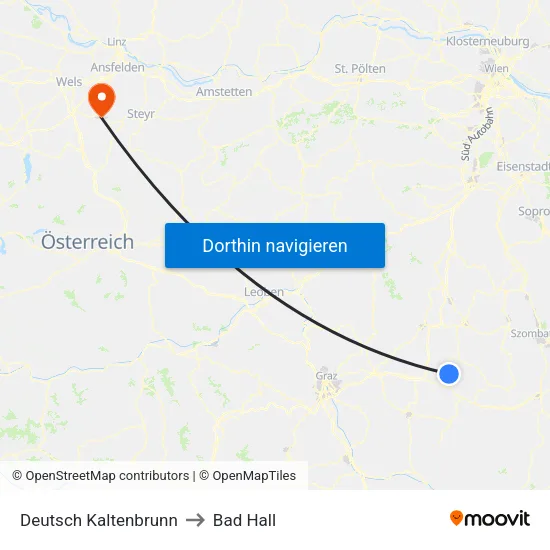 Deutsch Kaltenbrunn to Bad Hall map