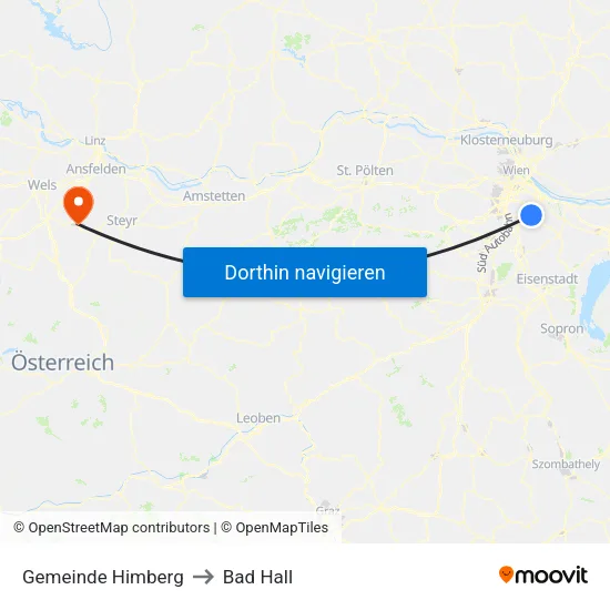 Gemeinde Himberg to Bad Hall map
