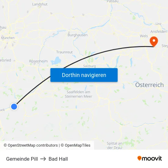 Gemeinde Pill to Bad Hall map