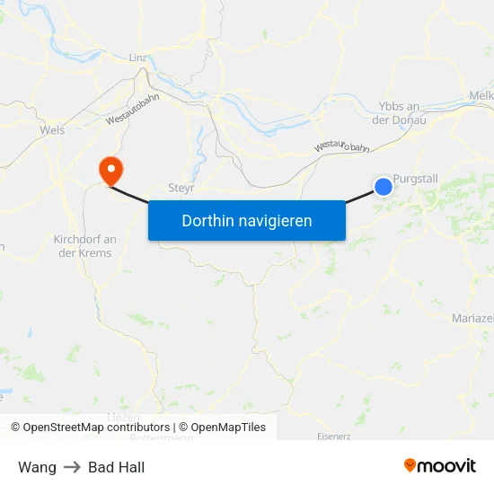 Wang to Bad Hall map