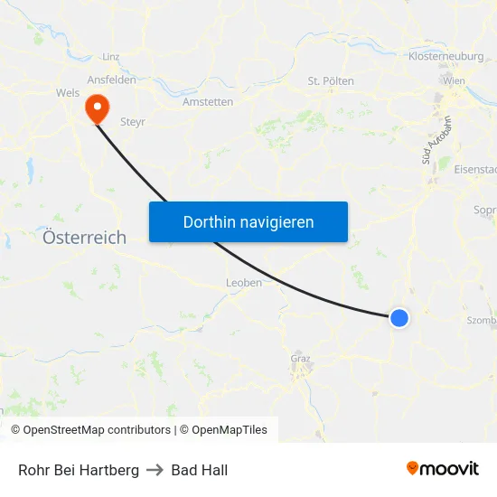Rohr Bei Hartberg to Bad Hall map