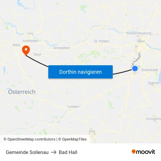 Gemeinde Sollenau to Bad Hall map