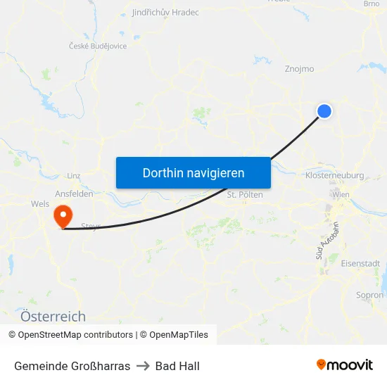 Gemeinde Großharras to Bad Hall map