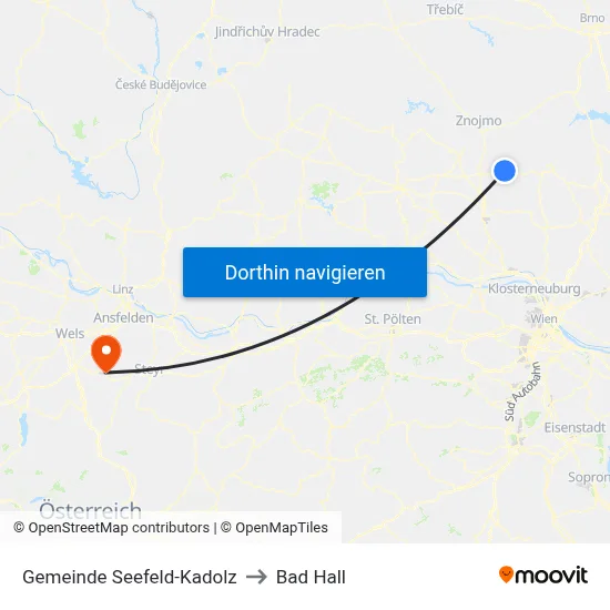 Gemeinde Seefeld-Kadolz to Bad Hall map