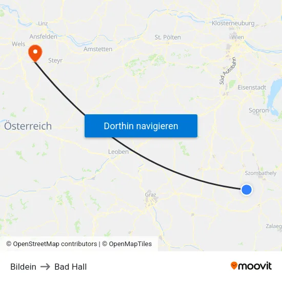 Bildein to Bad Hall map
