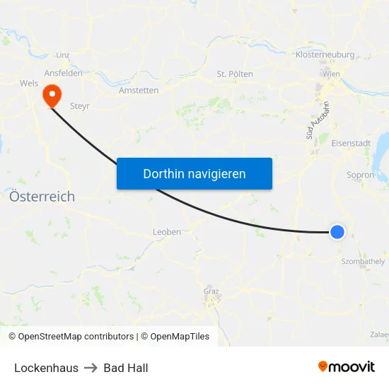 Lockenhaus to Bad Hall map