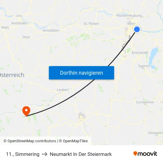 11., Simmering to Neumarkt In Der Steiermark map