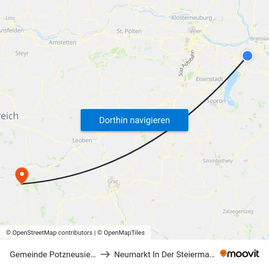 Gemeinde Potzneusiedl to Neumarkt In Der Steiermark map