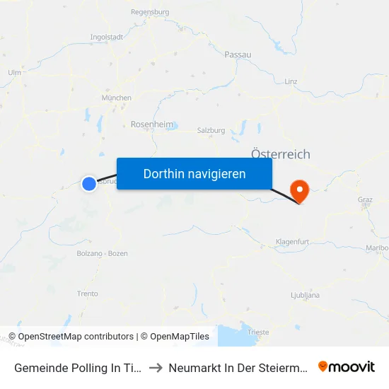 Gemeinde Polling In Tirol to Neumarkt In Der Steiermark map