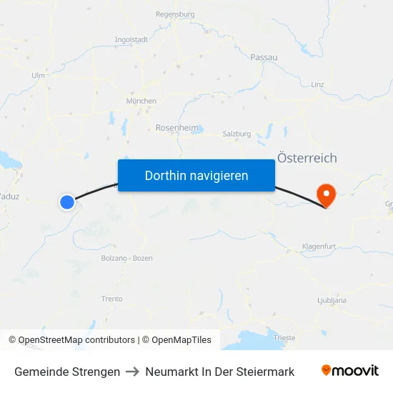 Gemeinde Strengen to Neumarkt In Der Steiermark map