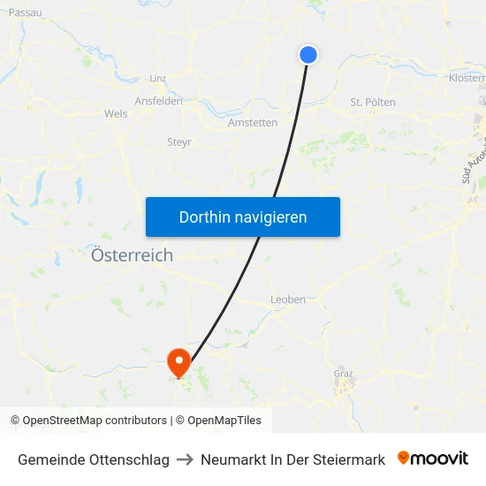 Gemeinde Ottenschlag to Neumarkt In Der Steiermark map