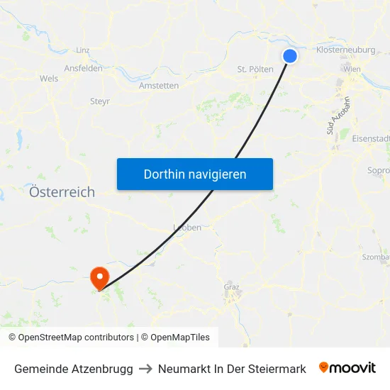 Gemeinde Atzenbrugg to Neumarkt In Der Steiermark map