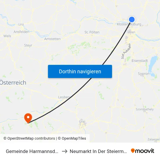 Gemeinde Harmannsdorf to Neumarkt In Der Steiermark map