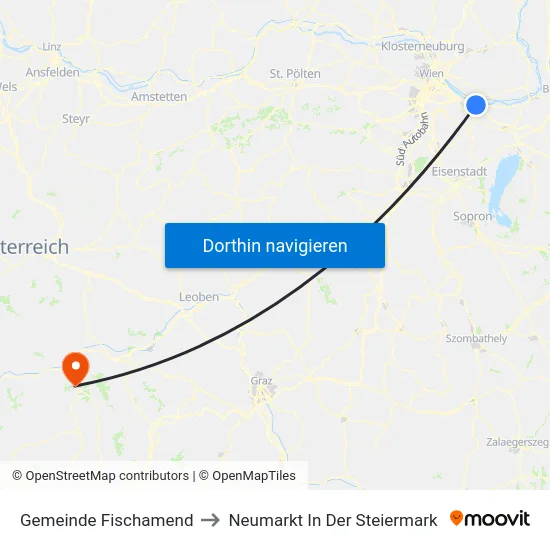 Gemeinde Fischamend to Neumarkt In Der Steiermark map