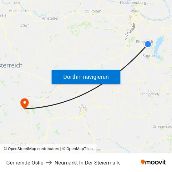 Gemeinde Oslip to Neumarkt In Der Steiermark map