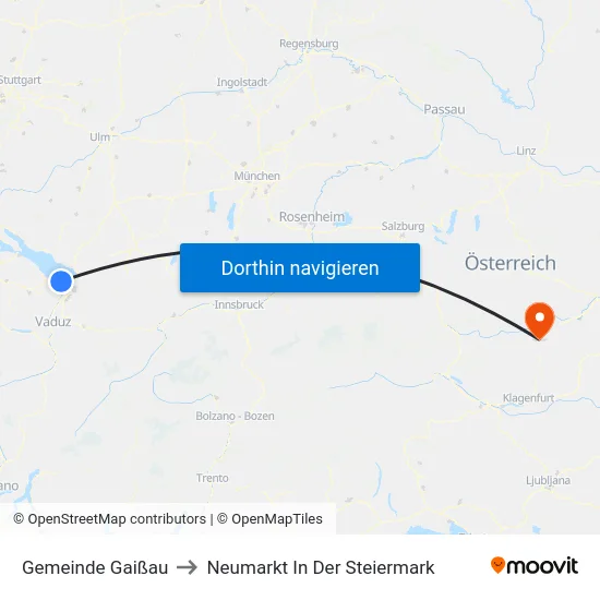 Gemeinde Gaißau to Neumarkt In Der Steiermark map