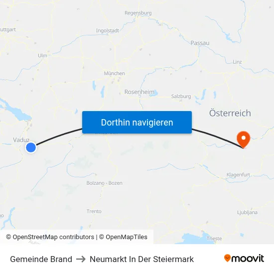 Gemeinde Brand to Neumarkt In Der Steiermark map