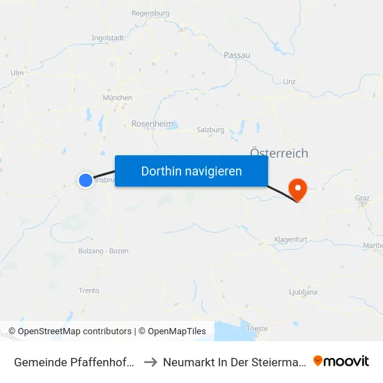 Gemeinde Pfaffenhofen to Neumarkt In Der Steiermark map