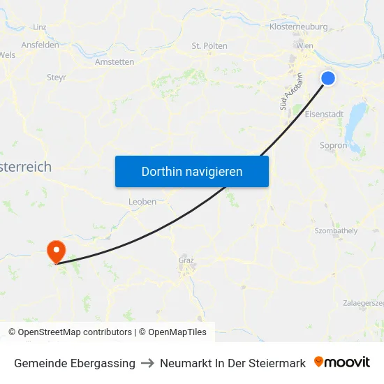 Gemeinde Ebergassing to Neumarkt In Der Steiermark map
