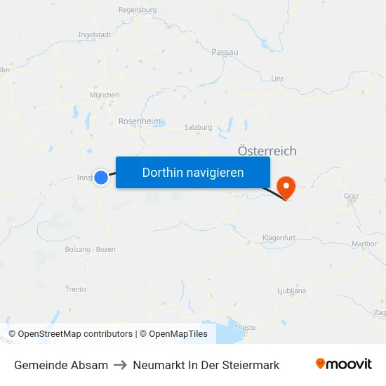 Gemeinde Absam to Neumarkt In Der Steiermark map